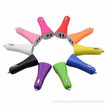 New Design Portable 5V 2.1A Dual USB Car Charger for iPhone/iPad/iPhone 5